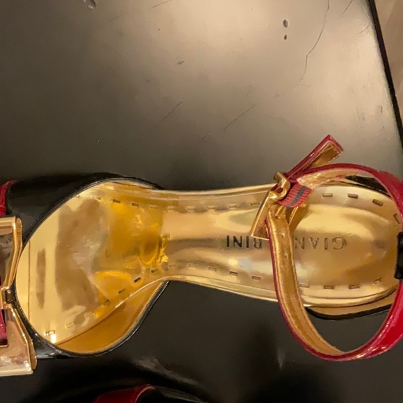 Gianni Bini magnificent shoes size 6 black burgundy and gold - Picture 8 of 12